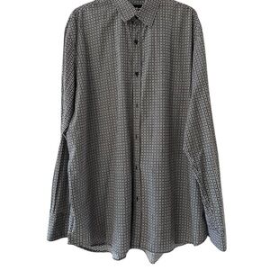 Men's Hause of Howe Black/White Checkered Long Sleeve Button up Shirt 3XL